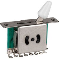 5-Way Replacement Lever/Blade Switch Selector for Three Pickup Tele Strat Style Guitars - White Tip